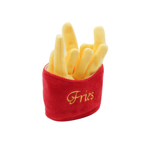 Toptan eko dostu sevimli Fast Food tavuk dondurma yumuşak dayanıklı Squeaky Pet peluş oyuncak köpek - Product Image 5