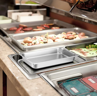 Plateau GN en acier inoxydable 304 pour restaurant, bac de buffet, plateau GN de taille standard pour cuisine industrielle, équipement de cuisine