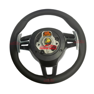 Volant en cuir noir sans bouton personnalisé pour <span class=keywords><strong>Porsche</strong></span> 911 996 GM Cayenne 958 718 Boxster 968 Cayman Macan <span class=keywords><strong>RS</strong></span> - Product Image 6