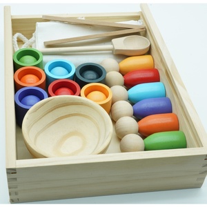 Jouet Pour Montessouri Bebes Garcon Round Clip Balls in cups color Beads ordinamento <span class=keywords><strong>gioco</strong></span> giocattolo in legno per bambino - Product Image 5