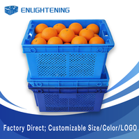 Caisse logistique empilable en plastique HDPE/PP perforée et ventilée, panier de manutention écologique pour le transport de marchandises et l'agriculture