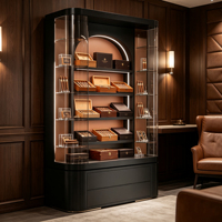 Vitrine à cigares sur mesure avec tiroirs de rangement, directement de l'usine, présentoir à tabac de luxe OEM pour clubs et hôtels