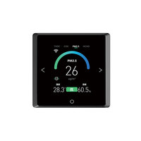 Sensor Kualitas Udara Desktop Fleksibel Modern AQC912Z Monitor 6-in-1 untuk CO2 PM2.5 HCHO TVOC Suhu Kelembaban HVAC untuk Kamar Mandi