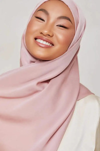 Polyester <b>Jersey</b> Ladies <b>Hijab</b> Solid Color Turban Scarf 170Cm Chiffon Shawls Four Seasons Daily Use - Product Image 4