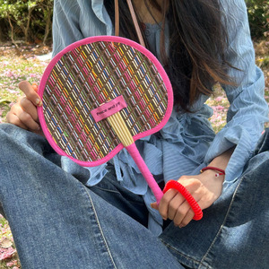 Ventaglio estivo artigianale in paglia di grano, ecologico, a forma di cuore, personalizzabile, bomboniera per matrimonio - Product Image 4