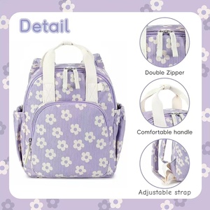 BSCI Usine En Gros Directement Fille Côtelé Coton Impression Conception Mignon 12 Pouces Préscolaire <span class=keywords><strong>Maternelle</strong></span> Sacs À Dos - Product Image 3