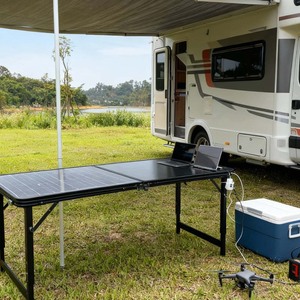 Table solaire portable pliable en plastique <span class=keywords><strong>AHONY</strong></span> ST-65W 65W noire, très vendue, efficacité 25,8 %, pour camping et pique-nique en extérieur - Product Image 1