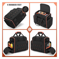 Sac à outils Oxford de luxe robuste, personnalisable, résistant à l'eau, grande capacité, portable, 3 compartiments amovibles, 2 couches, fermeture éclair, poignée