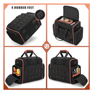 Sac à outils robuste personnalisable en polyester résistant à l'eau avec 3 étuis amovibles et 2 couches de fermetures éclair pour outils à main - Product Image 2