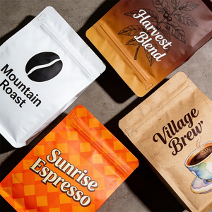 Bolsa de Café con Fondo Plano Impresa Personalizada, Bolsa de Aluminio con Cierre Hermético para Granos Tostados, con Válvula de Desgasificación Unidireccional - Product Image 3