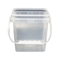 Seau carré en plastique de qualité alimentaire en gros avec couvercle, impression de logo, couleur PP, seau carré pour fruits de mer
