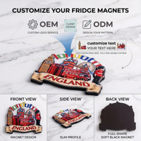 Magnete per Frigorifero 3D a Doppio Strato con Collage di Monumenti di Londra in Design Misto