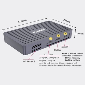 Thunderbolt5 HUB+SSD M.2 NVMe PCIe 5.0 Yuvası 120Gbps 140W PD Şarjlı Aktif Soğutmalı Uyumlu Üçlü Ekran Bağımsız Görüntüleme - Product Image 2