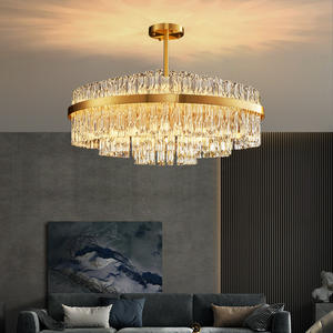 All-Copper Luxury Living Room Dining Room <b>Chandelier</b> Postmodern Minimalist High-End <b>Crystal</b> Pendant Light for Villa Lighting - Product Image 4
