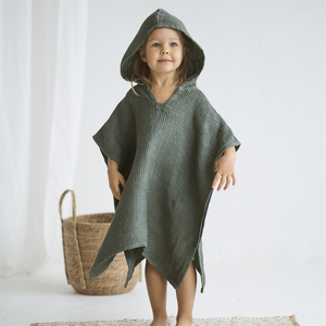 Peignoir de bain pour enfants bio doux gaufré <span class=keywords><strong>à</strong></span> <span class=keywords><strong>capuche</strong></span> Babi <span class=keywords><strong>Poncho</strong></span> Serviette de bain en coton pour filles Serviette de bain <span class=keywords><strong>à</strong></span> <span class=keywords><strong>capuche</strong></span> pour enfants - Product Image 2