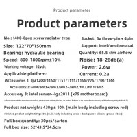 Refroidisseur de processeur à visser Prism 8 Pro à quatre caloducs en cuivre, roulement fluide ARGB, durée de vie du ventilateur de 50000 heures, 38 CFM, 20 dBA, pour PC de bureau (emballé)