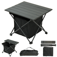 Table de camping pliante mini portable moderne en aluminium ultralégère avec sac de rangement