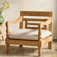 Ensemble de canapés d'extérieur en teck de style resort Sageliving avec fauteuil et coussins pour hôtel, villa, jardin, patio