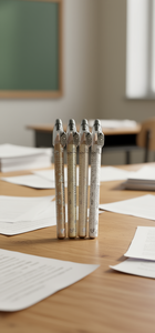 Matite Dorate in Legno con Stampa Laminata, Mina Nera, per Ufficio e Scuola, Matite Standard - Product Image 2