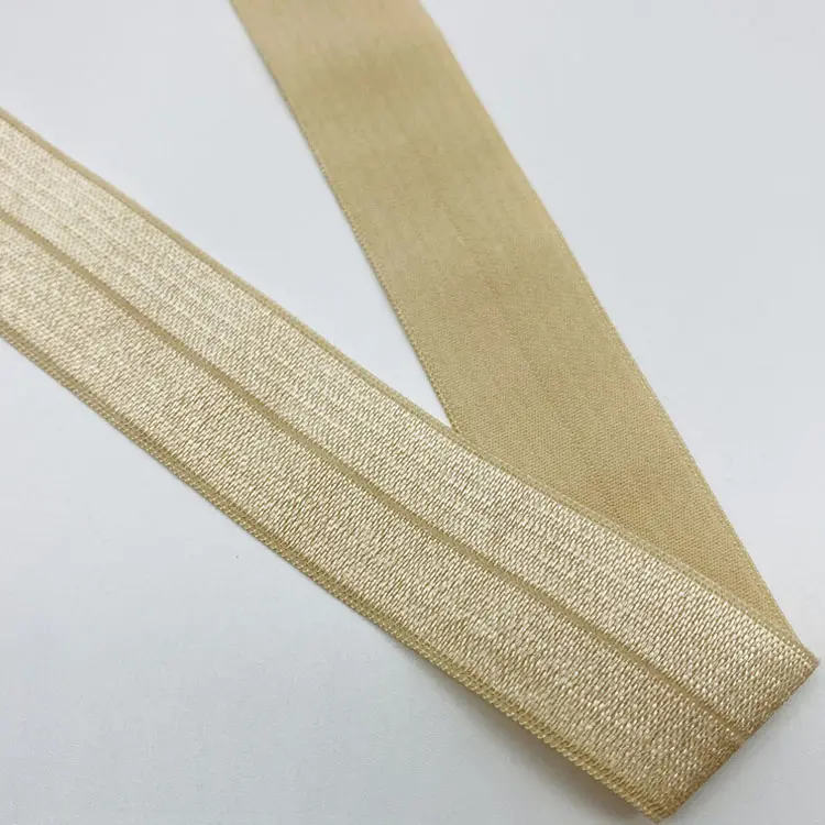 Garment shiny fold over elastic webbing band sewing trim edging bias binding tape webbing for underwear