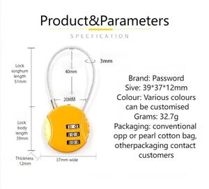Fil d'acier mince mot de passe <span class=keywords><strong>cadenas</strong></span> en alliage de zinc étudiant dortoir armoire <span class=keywords><strong>code</strong></span> serrure <span class=keywords><strong>sécurité</strong></span> bagages <span class=keywords><strong>cadenas</strong></span> en gros - Product Image 5