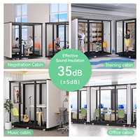 Cabine de réunion insonorisée double moderne en promotion, certifiée ISO, pour négociations commerciales et usage hôtelier – Installation rapide