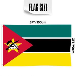 3x5Ft Mozambique <b>Flag</b> Polyester With Two Brass Grommets Single Layer Wall Hanging Outdoor and Indoor Decor - Product Image 2