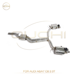 Sistema de escape de acero inoxidable OUCHI Catback de rendimiento para <span class=keywords><strong>Audi</strong></span> <span class=keywords><strong>A6</strong></span> A7 C8 2,0 T silenciador de válvula de resonador de tubo delantero - Product Image 2