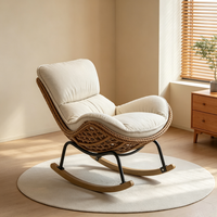 Fauteuil inclinable moderne et chaise longue de balcon, fauteuil de salon, chaise à bascule en osier pour hôtel et appartement