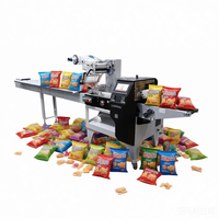 Machine d'emballage automatique multifonctionnelle SZ-100 pour biscuits, sachets et films, à grande vitesse et servocommandée, excellente pour l'emballage alimentaire.