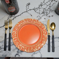 Assiettes de présentation jetables en PP écologiques, rondes, dorées, durables et personnalisables pour mariages et fêtes – Vente en gros