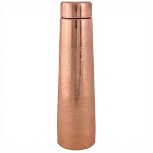 Botella de agua de cobre certificada para uso alimentario, segura para el almacenamiento de agua a largo plazo y el consumo diario regular. - Product Image 1