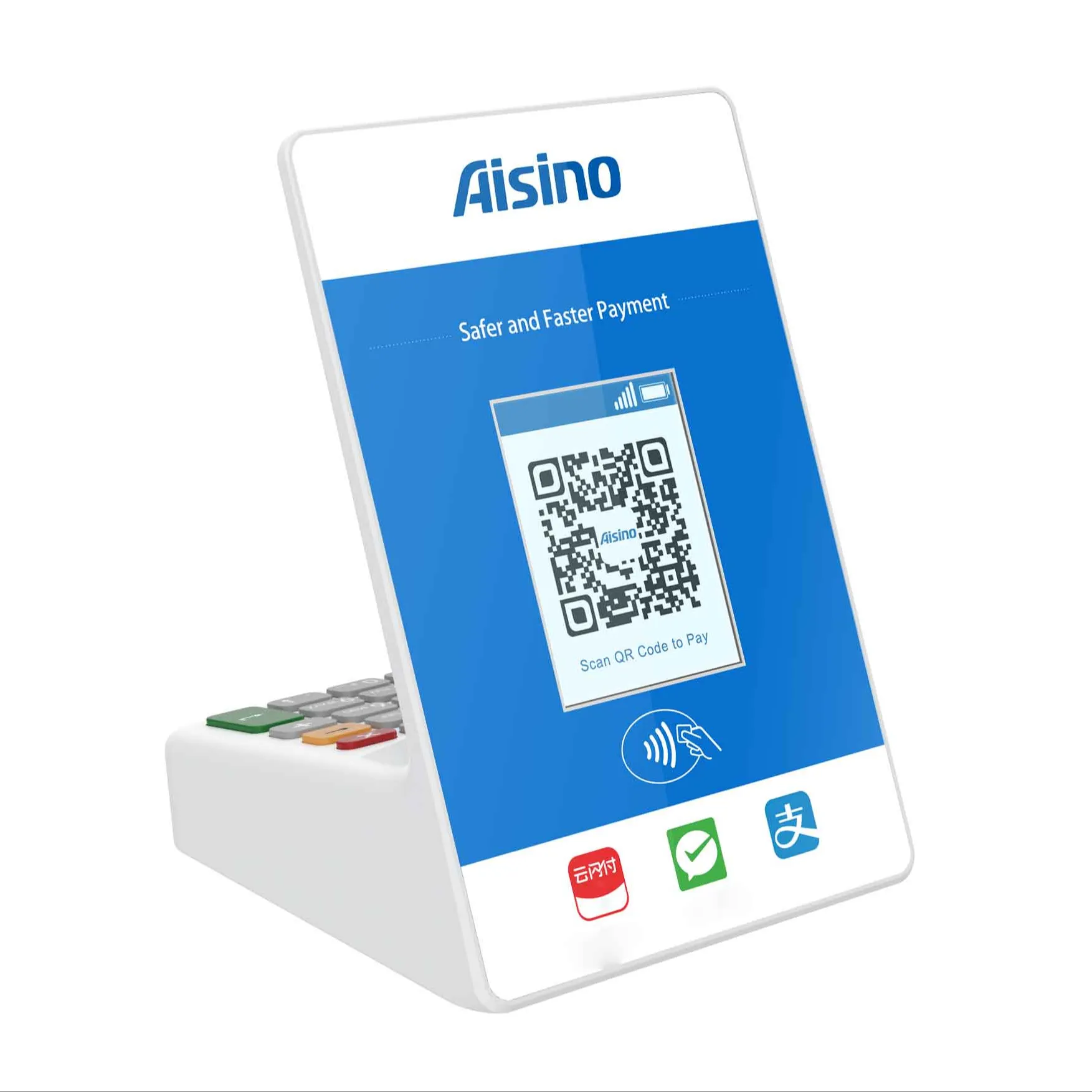 Aisino dynamic qr code display double screen Q161 payment terminal with optional contactless payment for pos system retail