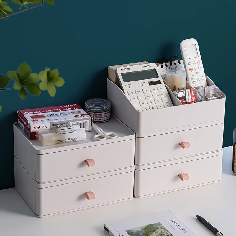 Freedom Combination Office Desktop Organizer Desk Accessories Storage Box Plastic Rack with Drawer