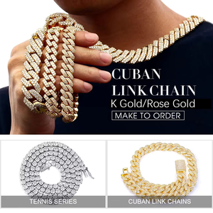 Kalung Rantai Cuban Link Emas Putih 9K 14K 18K ANSTER OEM ODM dengan Berlian Laboratorium VVS Bersertifikat IGI untuk Pria, Gaya Hip Hop, Model Iced Out - Product Image 5