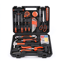 Kit d'outils à main pour la maison de 72 pièces avec marteau à griffes, tournevis, mètre ruban, jeu de douilles, pinces, clé hexagonale, embouts pour réparation domestique