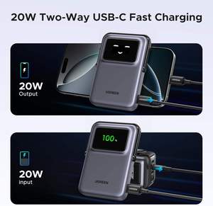 Batería Externa UGREEN Uno, <span class=keywords><strong>Cargador</strong></span> Portátil Magnético de 10000 mAh, Paquete de Batería Inalámbrica PD de 20 W con Pantalla TFT - Product Image 3
