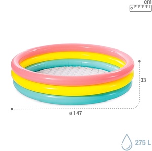 <span class=keywords><strong>Piscine</strong></span> gonflable pour enfants arc-en-ciel colorée, 3 anneaux, effet coucher de soleil, <span class=keywords><strong>piscine</strong></span> ronde pour bébé - Product Image 2
