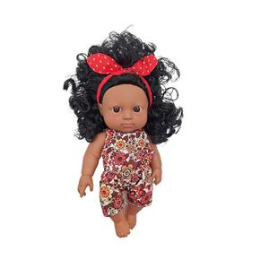 2024 Vente en Gros Usine Kawaii Nouvelle Mode Poupées Noires Afro-Américaines 18cm Poupées Noires <span class=keywords><strong>Reborn</strong></span> Jouet Bébé avec Cheveux Noirs - Product Image 3
