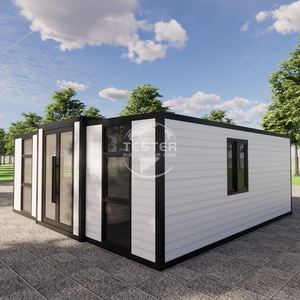 บ้านคอนเทนเนอร์เหล็กขนาด 20 ฟุต 40 ฟุต ขยายได้ ได้รับการรับรองมาตรฐาน กันน้ำ ห้องนอนแบบโมดูลาร์ สำหรับสวนกลางแจ้ง ดีไซน์ทันสมัย - Product Image 2