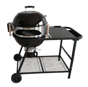 Grelha para churrasco, grelha tipo churrasco ao ar livre de carvão e galinha com kit de rotissura para forno