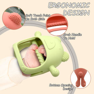 Ensemble de hochet et de <span class=keywords><strong>jouet</strong></span> à mâcher pour bébé en silicone souple, sangle réglable, hygiénique et sûr, cadeau, <span class=keywords><strong>12</strong></span> <span class=keywords><strong>mois</strong></span>, réutilisable, unisexe, pour soulager la douleur des molaires arrière des tout-petits - Product Image 2