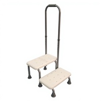 Medizinischer Doppel-Tritthocker mit Handlauf für Hochbetten, Bettseitiger Treppenhocker für Senioren, 2-Stufen-Hocker für Küche, Auto, Badewanne