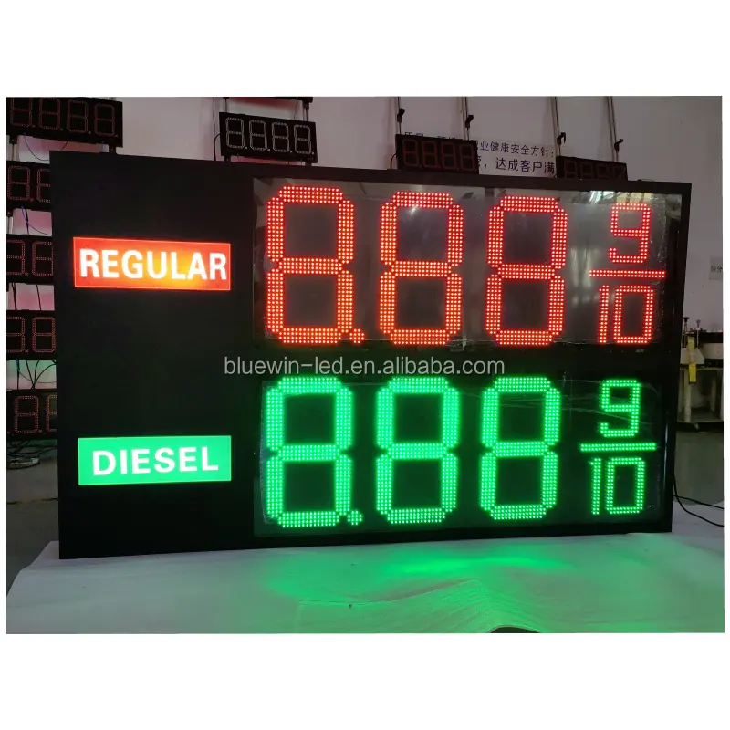 Outdoor 24inch 8.889/10 Double Side Gas Station Price LED Display Sign With RF Remote Control