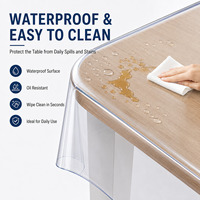 Nappe transparente en PVC YJ, couverture de table en plastique transparent, protection de table en vinyle pour boucheries, antimicrobienne, pour usines