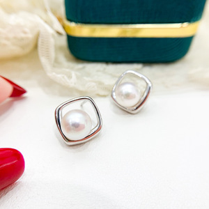 Accessoires en argent S925 pour la création de bijoux, plateau vide édition légère, bijoux en argent avec perles de 6-8 mm, boucle d'oreille pour clous d'oreille 21782 - Product Image 3