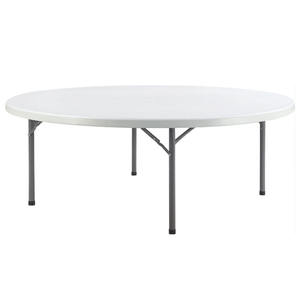 الطاولة بيضاء مثالية محمولة من البولي إيثيلين عالي الكثافة قابلة للطي من البلاستيك دائرية قابلة للطي طاولة طعام مدورة لحفلات الزفاف خارج المنزل - Product Image 6
