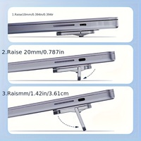 Support portable ultra-fin en alliage d'aluminium pour ordinateur portable, support de refroidissement auto-adhésif pour ordinateur portable, mini support pour ordinateur portable