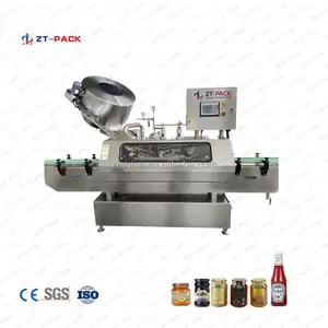 Glass Jar Metal Cap Automatic Vacuum Sealing Capping Machine