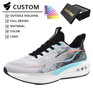Chaussures de sport pour hommes avec logo personnalisé, nouvelles chaussures de course, tige en microfibre respirante, lacets, antidérapantes, chaussures de sport athlétiques - Product Image 1